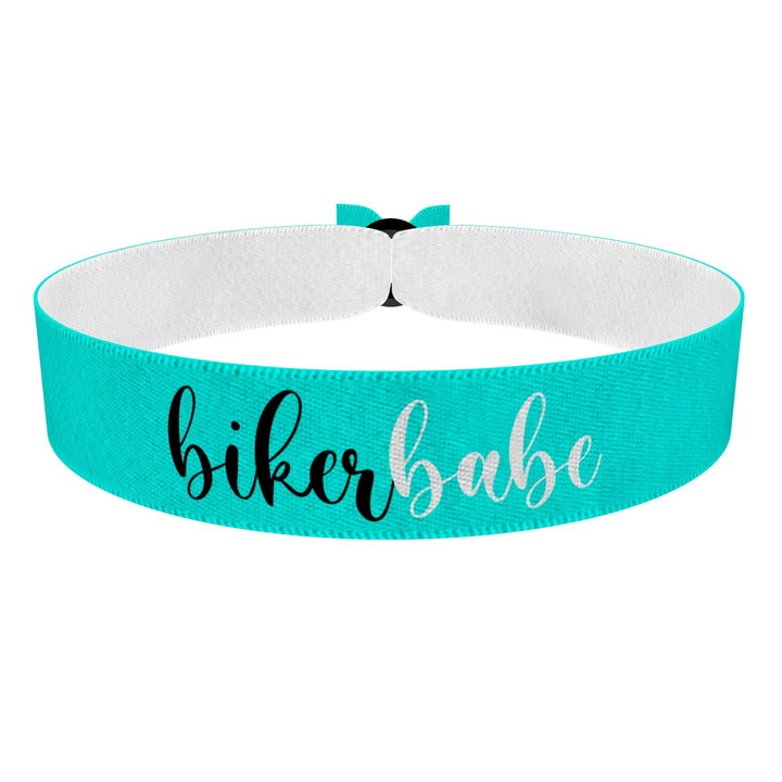 Zum Produkt Bikerbabe blau/weiß Stoffarmband