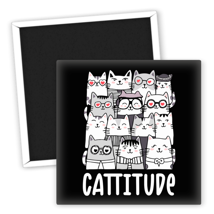 Zum Produkt Katzenliebhaber Kühlschrankmagnet mit Cattitude Motiv