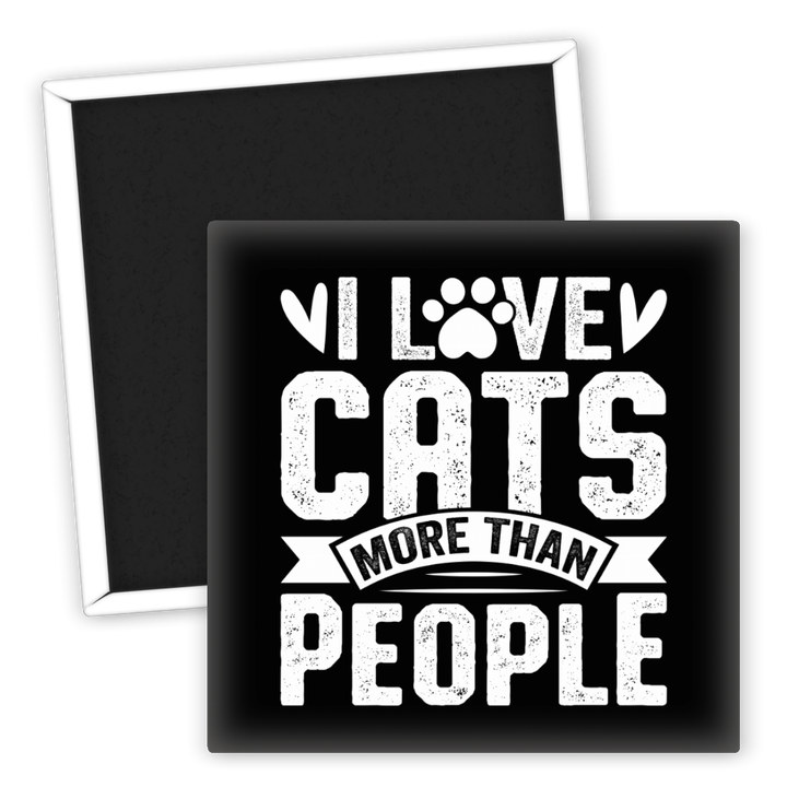 Zum Produkt Kühlschrankmagnet I Love Cats More Than People für Katzenliebhaber
