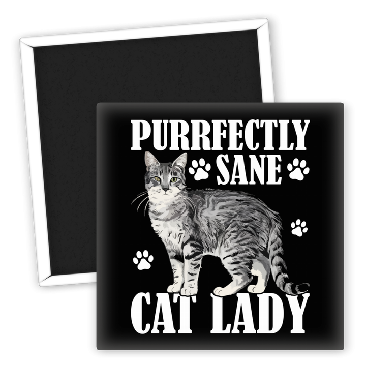 Zum Produkt Purrfectly Sane Cat Lady Kühlschrankmagnet für Katzenliebhaber