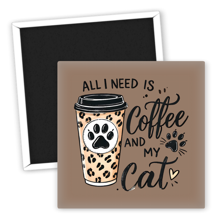 Zum Produkt Kühlschrankmagnet Kaffee und meine Katze für Katzenliebhaber