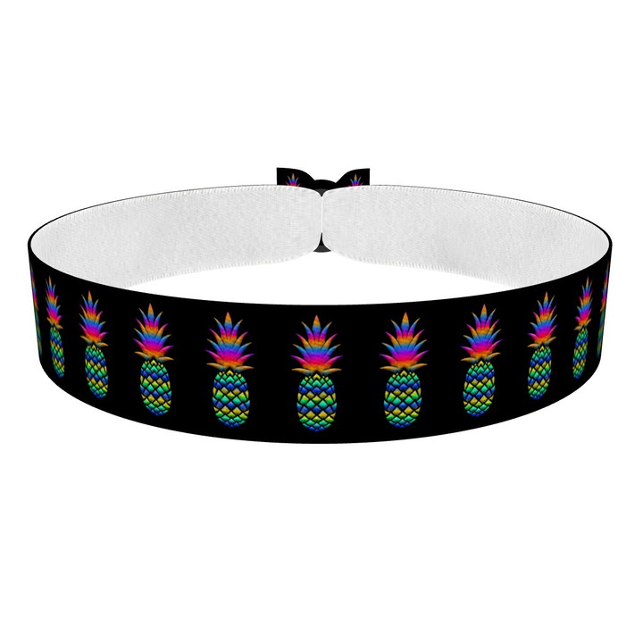 Zum Produkt Ananas Colour schwarz Stoffarmband