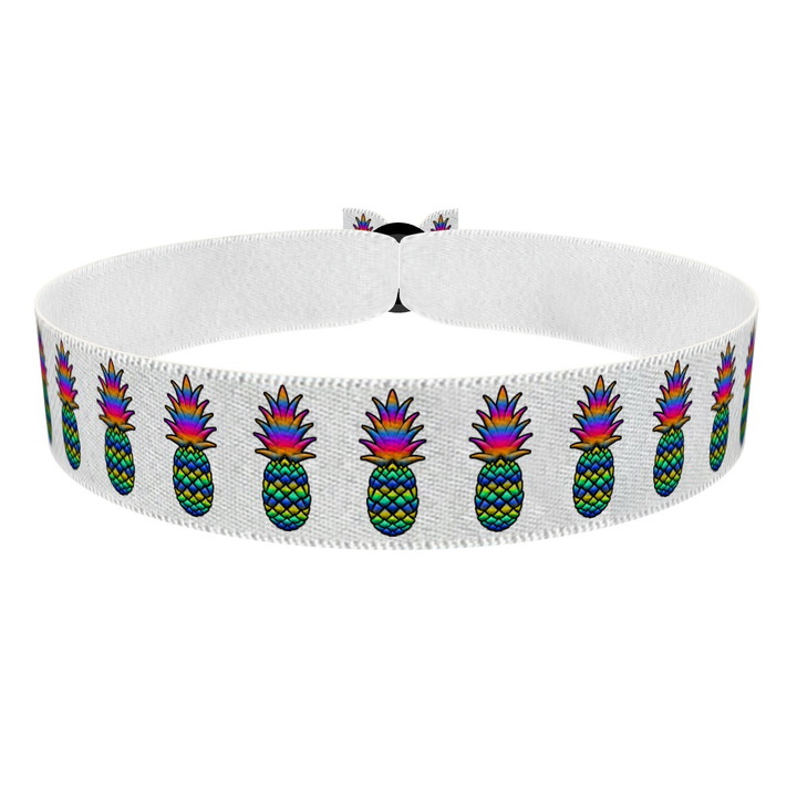 Zum Produkt Ananas Colour weiß Stoffarmband