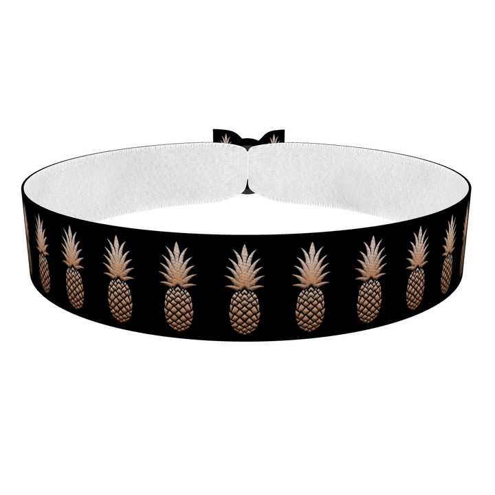 Zum Produkt Ananas schwarz/gold Stoffarmband