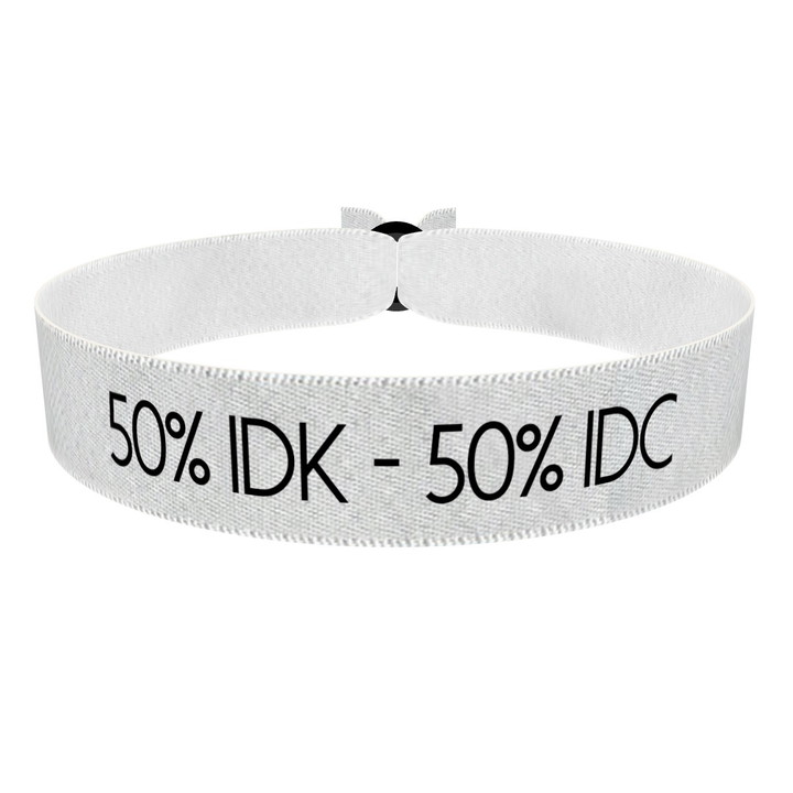Zum Produkt I don't know & I don't care weiß Stoffarmband