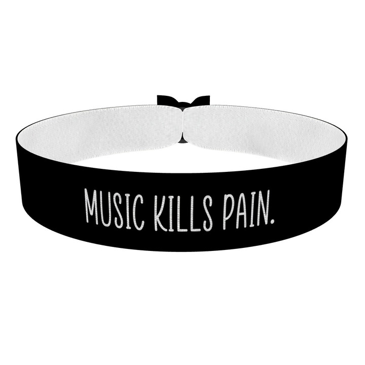 Zum Produkt Music kills pain Stoffarmband