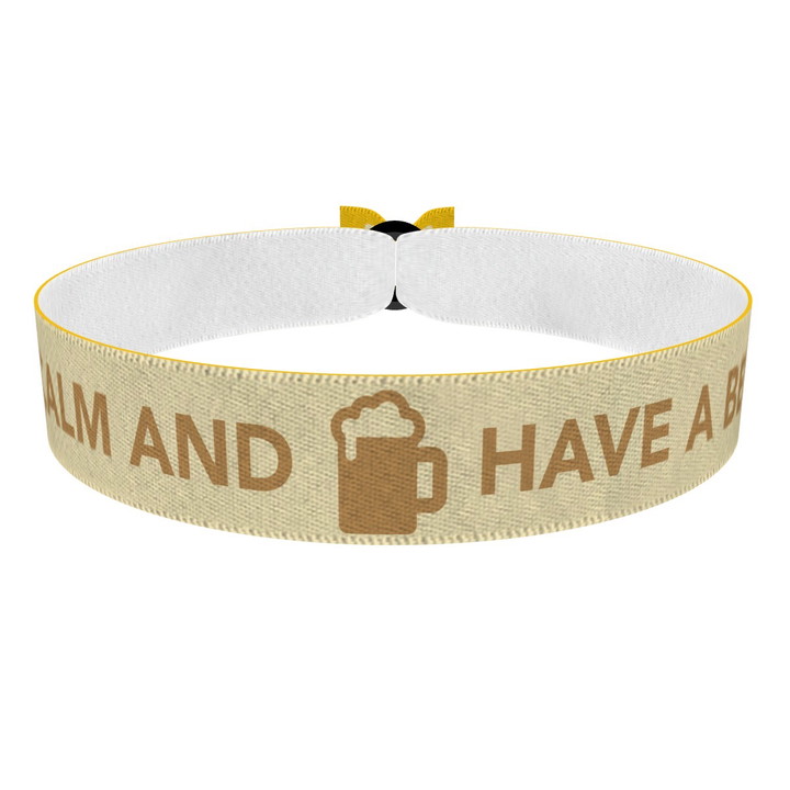 Zum Produkt Keep calm and have a beer Stoffarmband