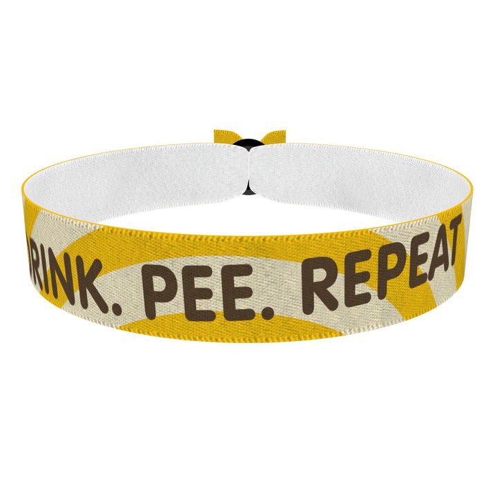Zum Produkt Drink. Pee. Repeat. Stoffarmband