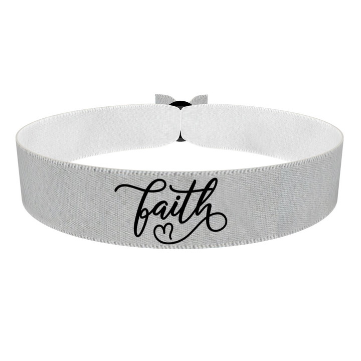 Zum Produkt Faith grau Stoffarmband