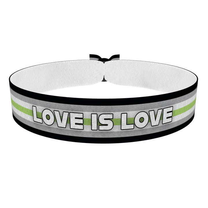 Zum Produkt Agender - Love is Love weiß Stoffarmband