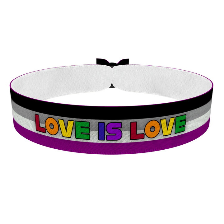 Zum Produkt Asexual - Love is Love bunt Stoffarmband