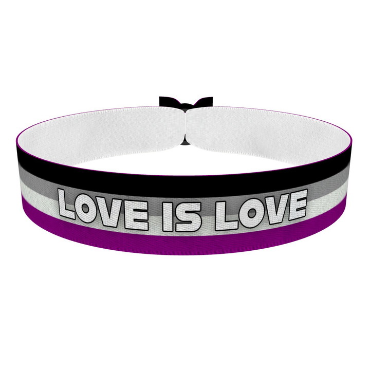 Zum Produkt Asexual - Love is Love weiß Stoffarmband