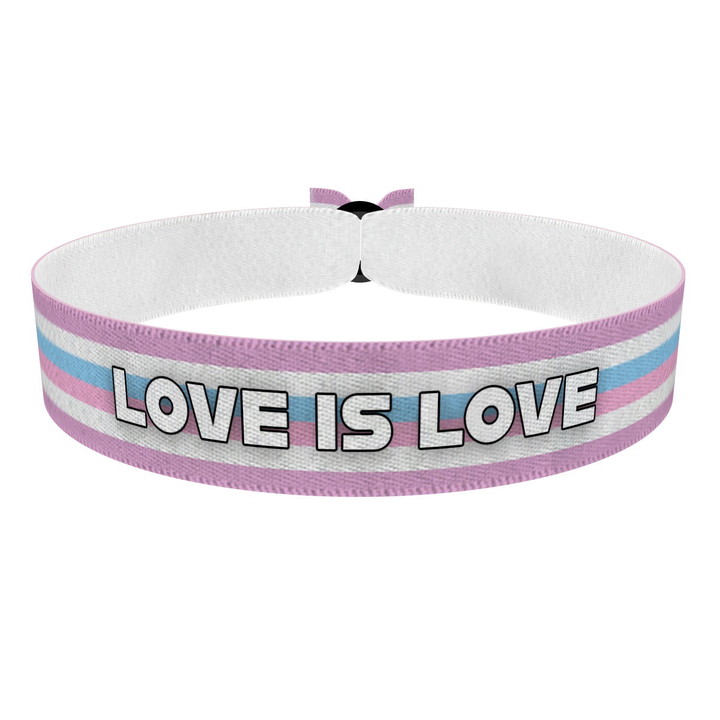 Zum Produkt Bigender - Love is Love weiß Stoffarmband