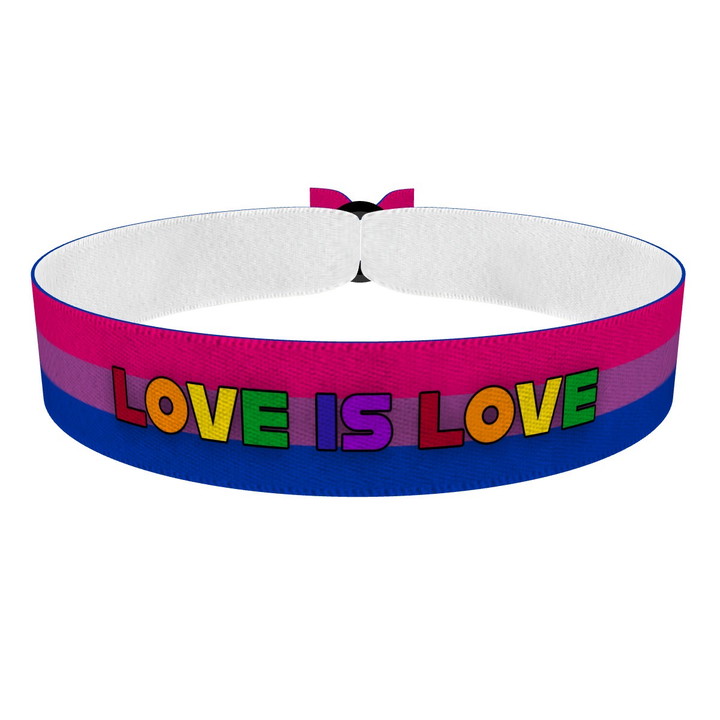 Zum Produkt Bisexual - Love is Love bunt Stoffarmband