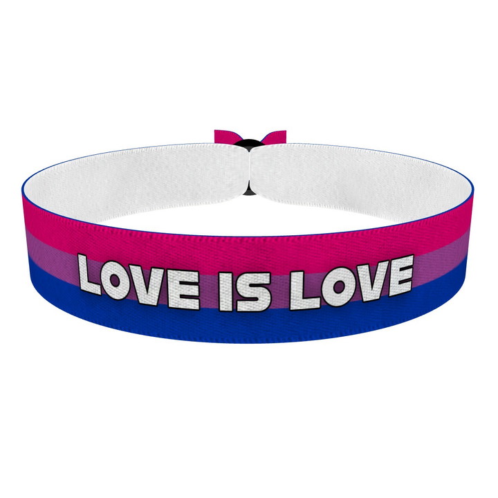 Zum Produkt Bisexual - Love is Love weiß Stoffarmband