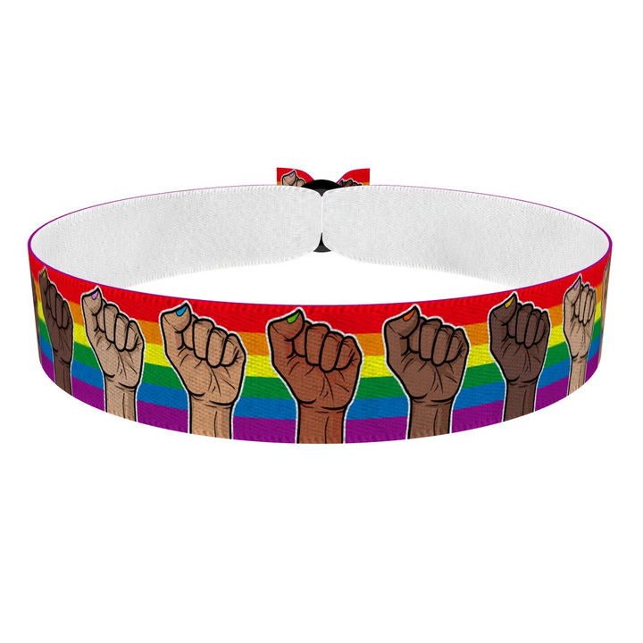 Zum Produkt BLM LGBTQ Hände Multi Stoffarmband