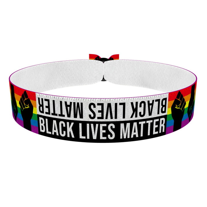 Zum Produkt BLM Text Fäuste LGBTQ Stoffarmband