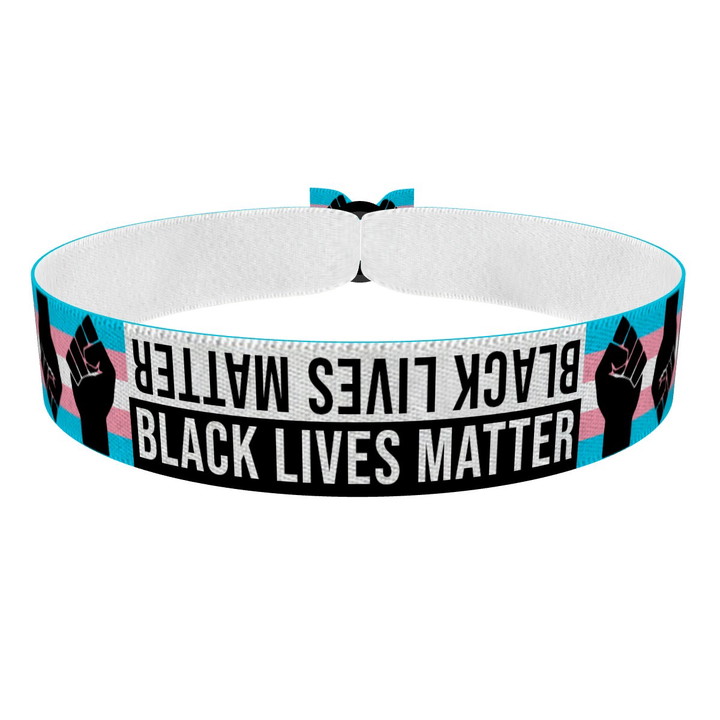 Zum Produkt BLM Text Fäuste Transgender Stoffarmband