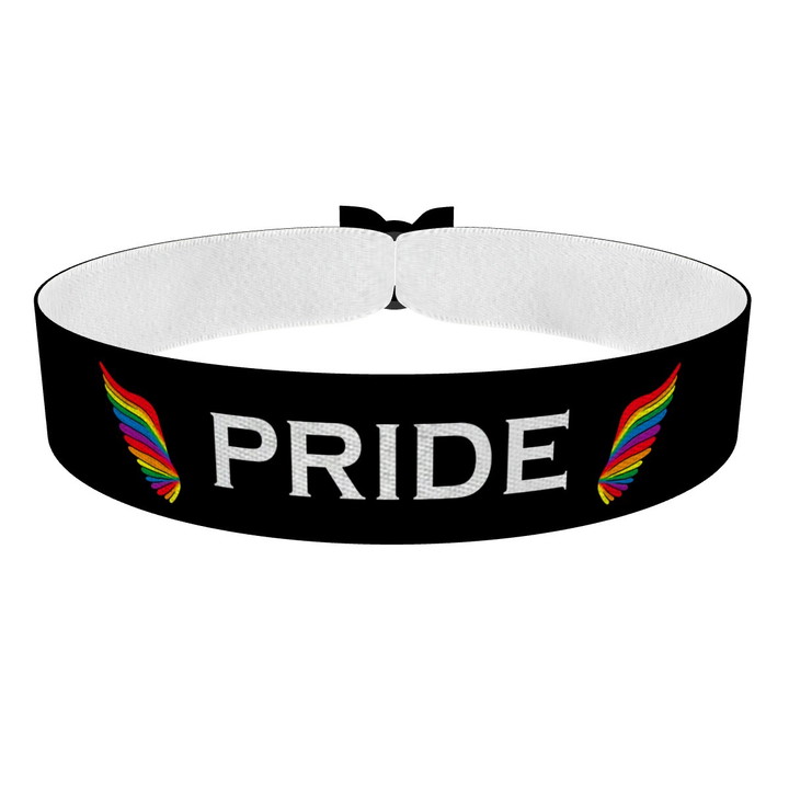 Zum Produkt PRIDE Genderflügel schwarz Stoffarmband