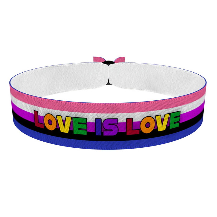 Zum Produkt Genderfluid - Love is Love bunt Stoffarmband