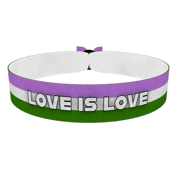 Zum Produkt Genderqueer - Love is Love weiß Stoffarmband
