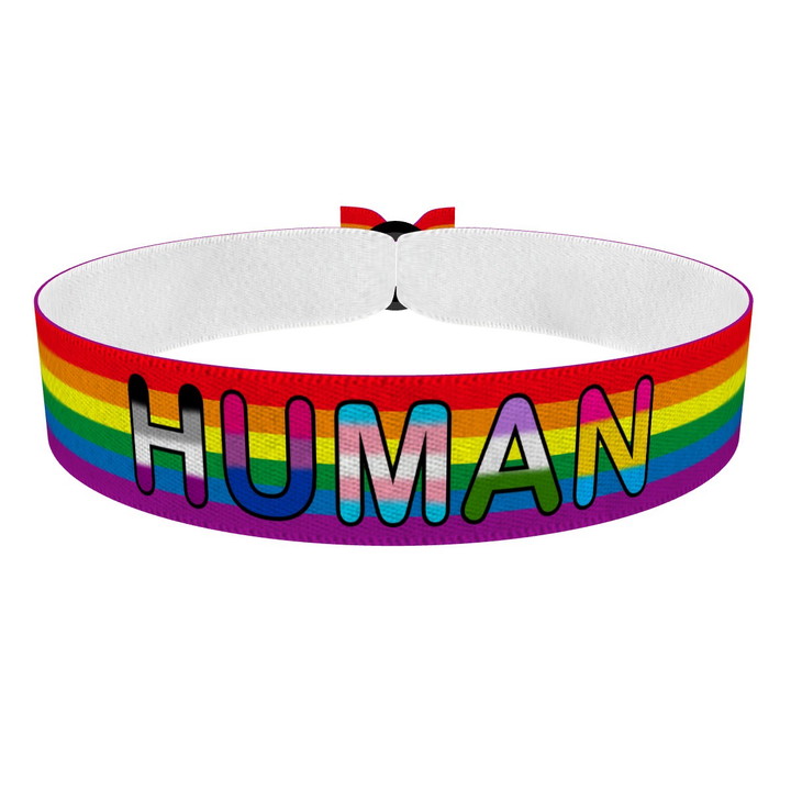Zum Produkt LGBTQ Human rainbow Stoffarmband