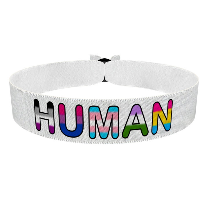 Zum Produkt LGBTQ Human weiß Stoffarmband