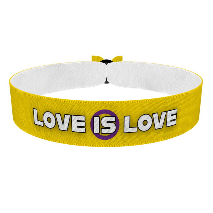 Zum Produkt Intersexual - Love is Love weiß Stoffarmband