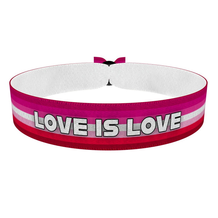 Zum Produkt Lesbian - Love is Love weiß Stoffarmband