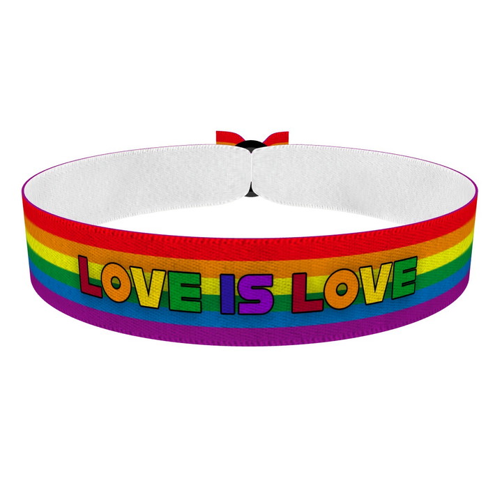 Zum Produkt LGBTQ Rainbow - Love is Love bunt Stoffarmband