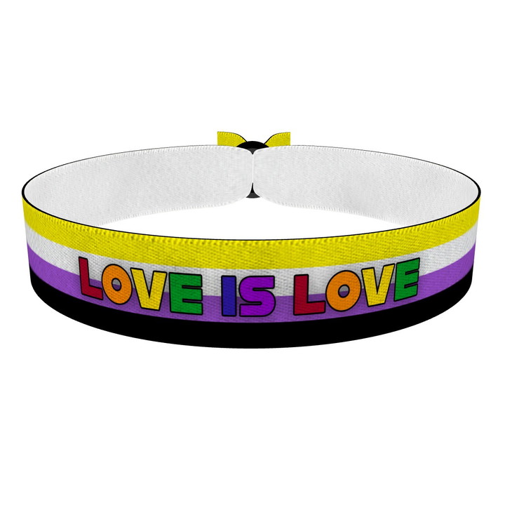 Zum Produkt Non Binary - Love is Love bunt Stoffarmband