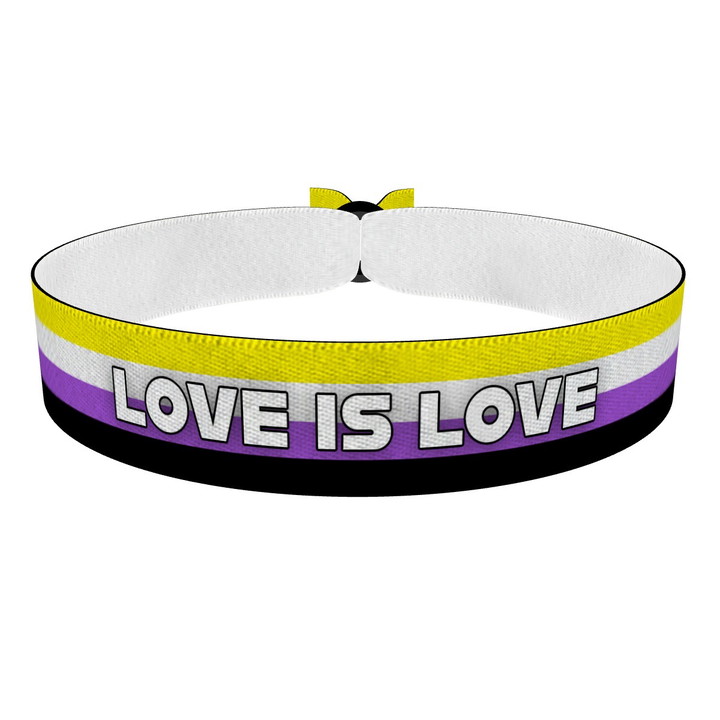 Zum Produkt Non Binary - Love is Love weiß Stoffarmband