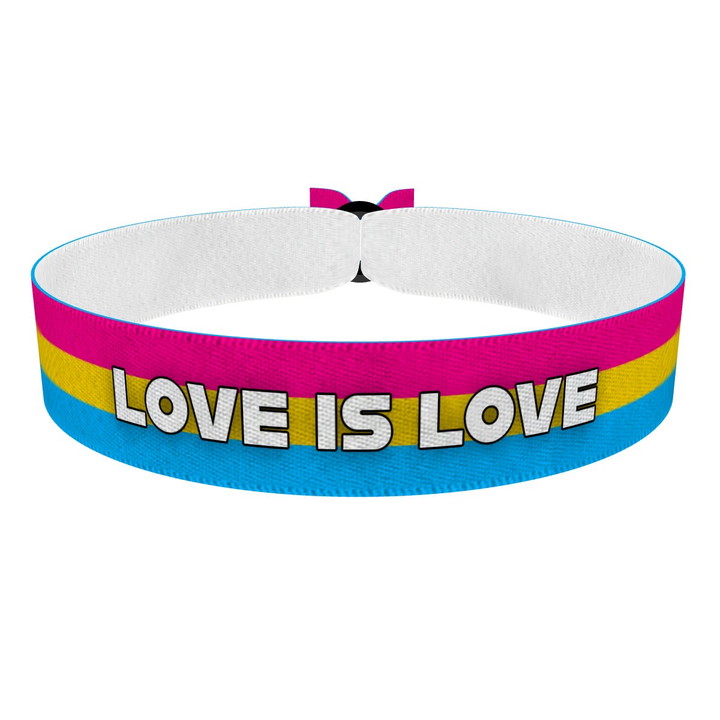 Zum Produkt Pansexual - Love is Love weiß Stoffarmband
