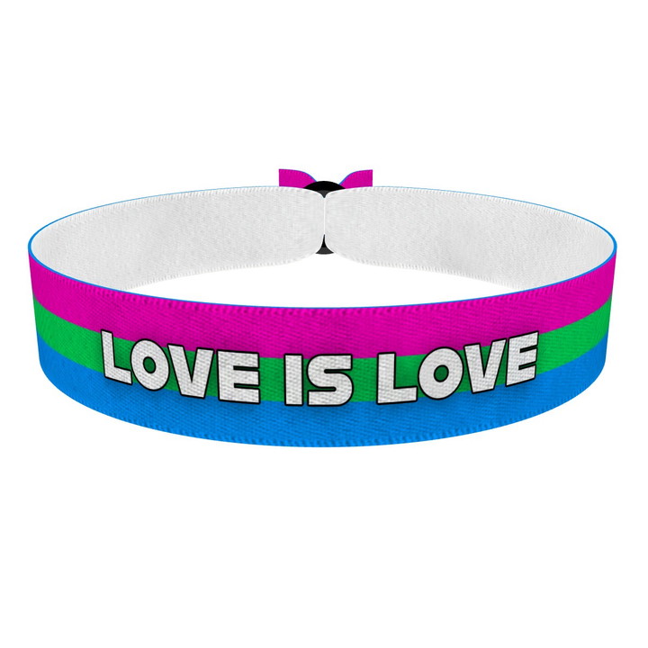 Zum Produkt Polysexual - Love is Love weiß Stoffarmband