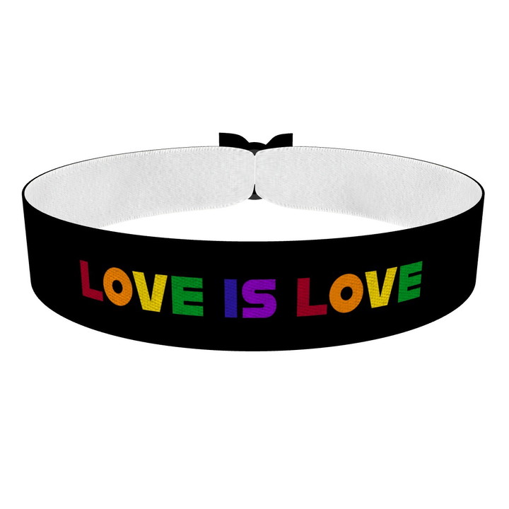 Zum Produkt Love is Love schwarz/bunt Stoffarmband