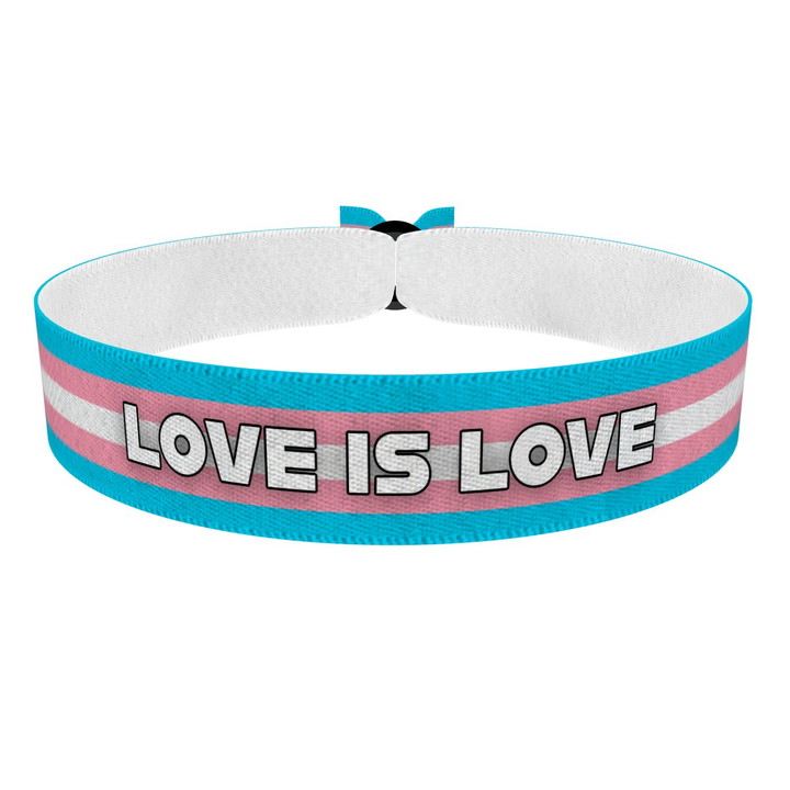 Zum Produkt Transgender - Love is Love weiß Stoffarmband