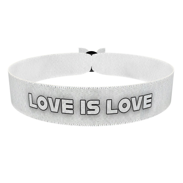 Zum Produkt Love is Love weiß/weiß Stoffarmband