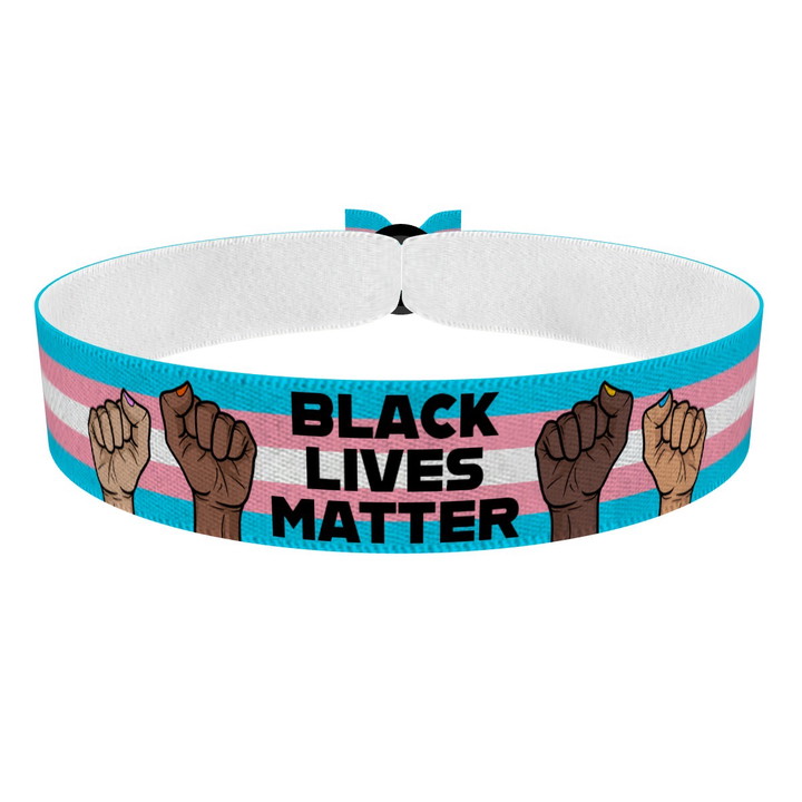 Zum Produkt Black Lives Matter Transgender Stoffarmband