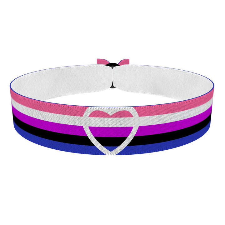 Zum Produkt Genderfluid Heart Stoffarmband