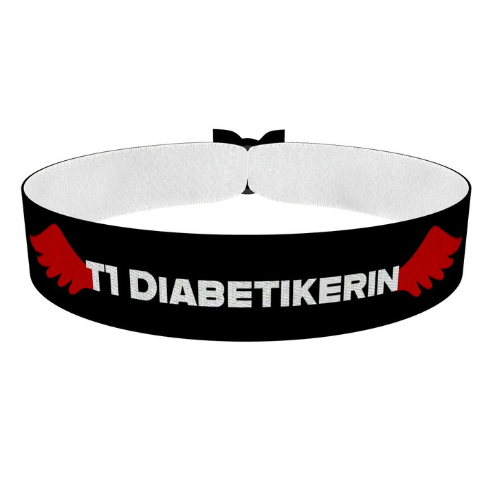 Zum Produkt T1 Diabetikerin Stoffarmband