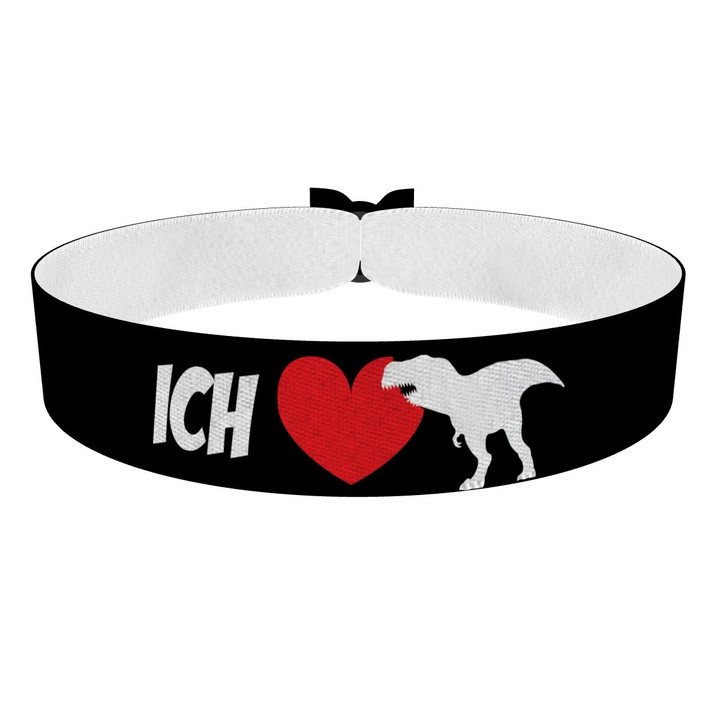 Zum Produkt Ich liebe Dinos schwarz Stoffarmband