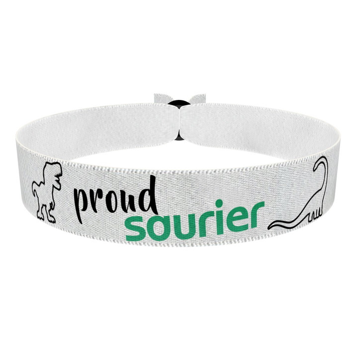 Zum Produkt Proud Saurier weiß Stoffarmband