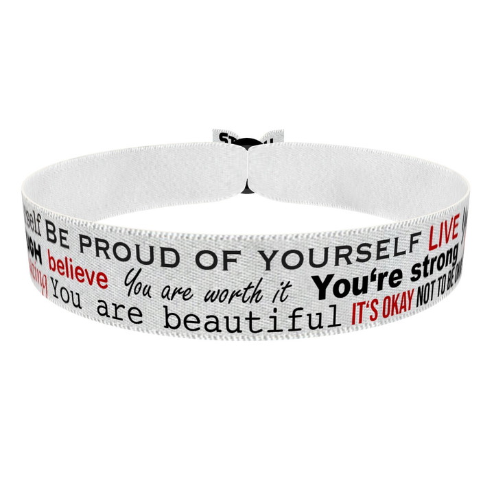 Zum Produkt Affirmation weiß Stoffarmband