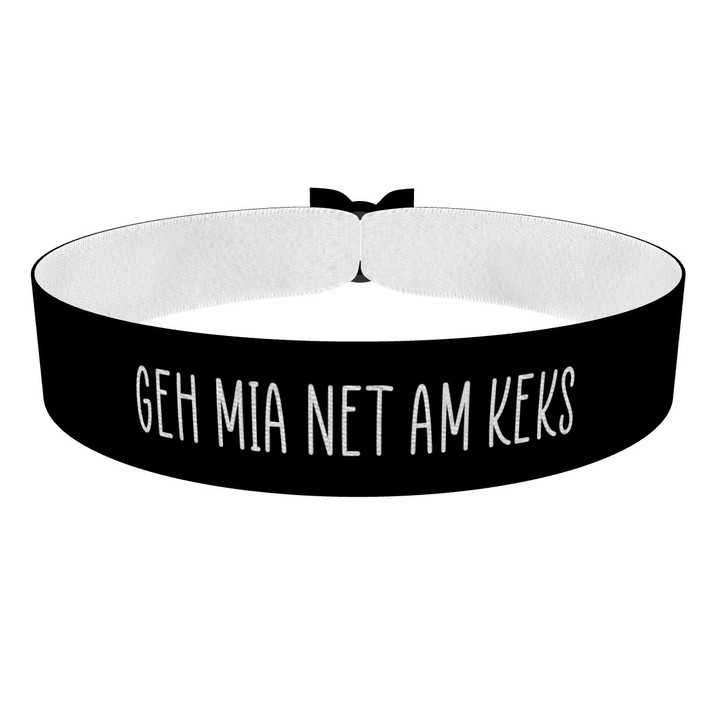 Zum Produkt Geh mia net am Keks Stoffarmband