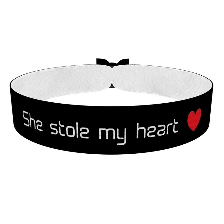 Zum Produkt She stole my heart Stoffarmband
