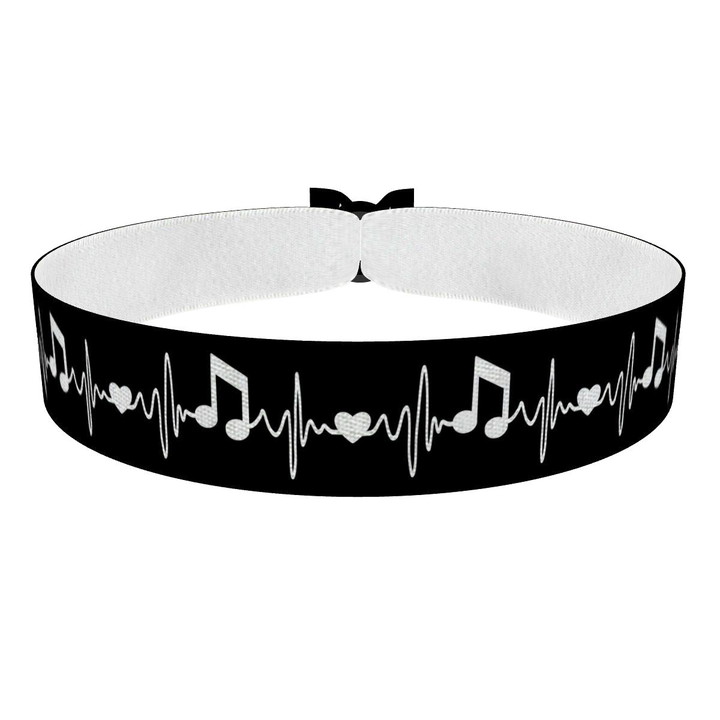 Zum Produkt Music Heartbeat schwarz Stoffarmband