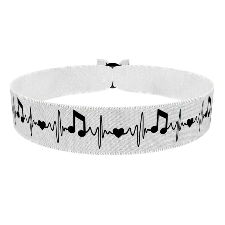 Zum Produkt Music Heartbeat weiß Stoffarmband