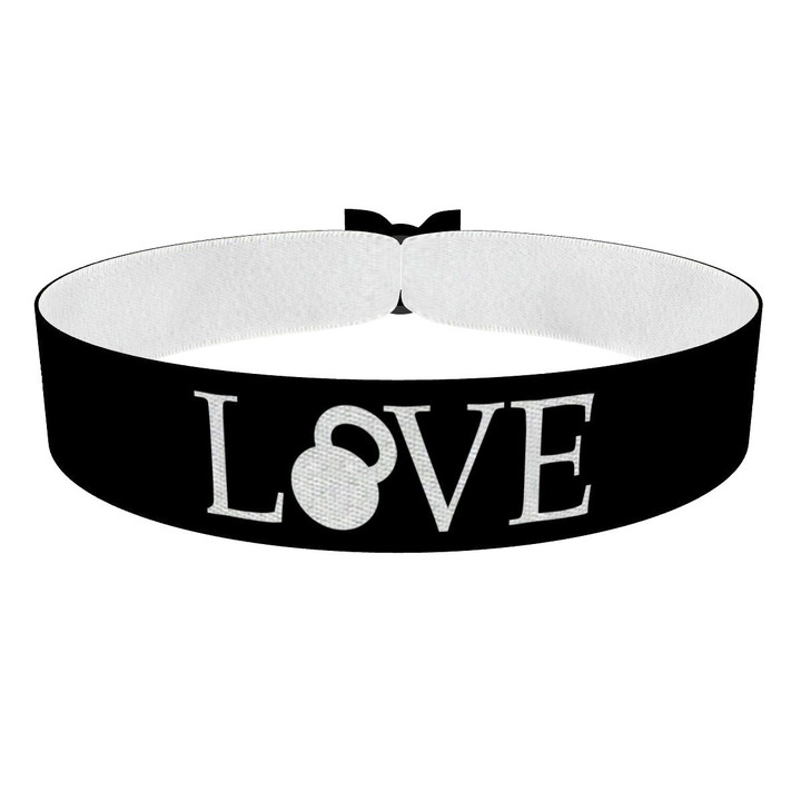 Zum Produkt Kettlebell Love schwarz/weiß Stoffarmband