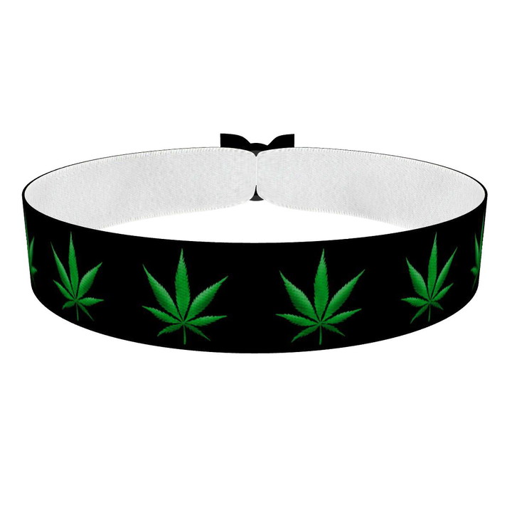 Zum Produkt Weed Leaf schwarz/grün Stoffarmband