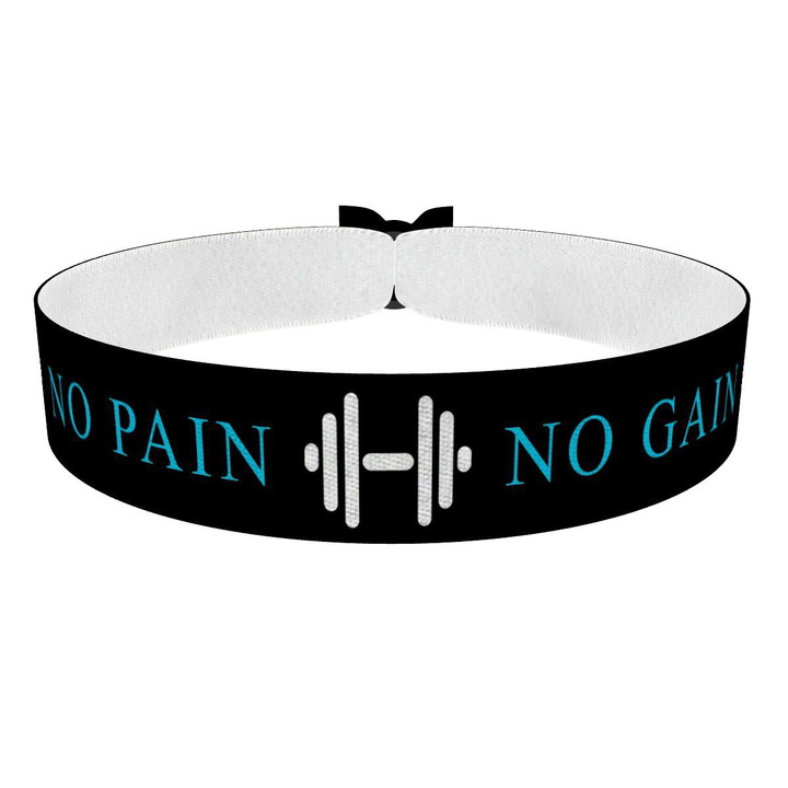 Zum Produkt No pain No gain blau Stoffarmband